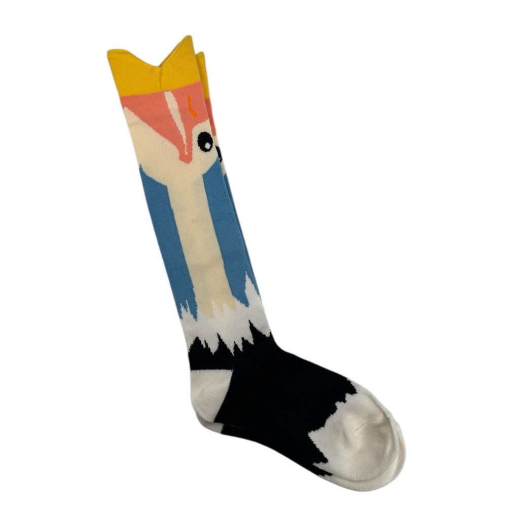 Ostrich Women Knee High Socks Size 9-11 K Bell White Long Neck Bird Fashion 220